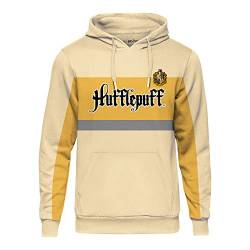 Harry Potter Hoodie mit Team Hufflepuff Block Motiv für Herren Damen Unisex Baumwolle Creme - L von Elbenwald