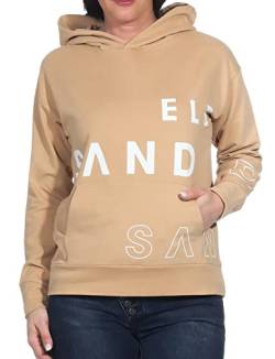 Elbsand Damen Kapuzen-Sweatshirt ESFinea Pullover mit Labelprint 70392 00 Dune (244) M von Elbsand