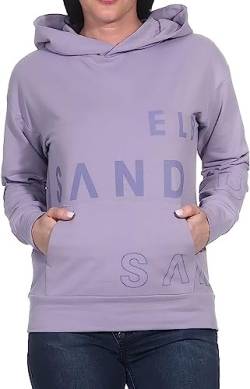 Elbsand Damen Kapuzen-Sweatshirt ESFinea Pullover mit Labelprint 70392 00 Lilac Smoke (606) M von Elbsand