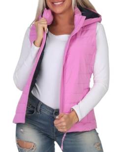 Elbsand Damen Steppweste ESWCara gesteppte Damenweste mit Kapuze 70697 00 Pink Mauve (548) M von Elbsand