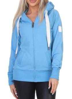 Elbsand Damen Sweatjacke ESKelda Freizeitjacke mit Kapuze 70299-00 Light Azure (732) L von Elbsand