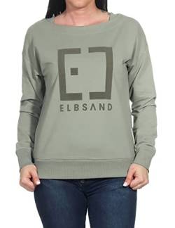 Elbsand Damen Sweatshirt ESFinnia Pullover mit Logoprint 70121 00 Stone (949) XL von Elbsand