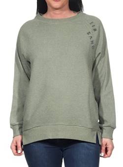 Elbsand Damen Sweatshirt ESWPirja Gerippter Pullover 70542 00 Lichen Green (844) M von Elbsand