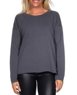 Elbsand Damen Sweatshirt ESWRiane Pullover mit Rückenprint 70509 00 Charcoal (989) XL von Elbsand