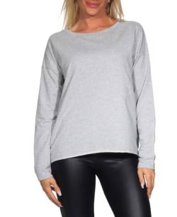Elbsand Damen Sweatshirt ESWRiane Pullover mit Rückenprint 70509 00 Heather Grey Melange (970) XL von Elbsand