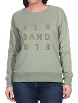 Elbsand Damen Sweatshirt ESYlena Pullover mit Logoprint 70521 00 Lichen Green (844) S von Elbsand