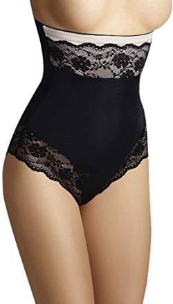 Bauchweg Unterwäsche Damen Miederslip mit Bauch-Weg-Effekt Shapewear Stark Formend Miederhose Slip Hochzeitsdessous (L, Schwarz) von Eldar