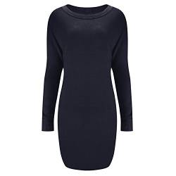 Eleery Damen Pullover Shirt Winter einfarbig lang Kleid (Asia L, Blau) von Eleery