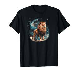 Löwe mit Sterne am Himmel Kunst für Herren Damen Kinder T-Shirt von Elefant Elefanten Kleidung lustige witzige Sprüche