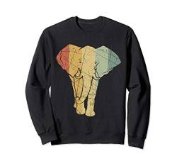 Elefant Retro Vintage Rüsseltier Dickhäuter Tierfreund Motiv Sweatshirt von Elefant Elephant Elephantidae Apparel Co.