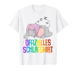 Offizielles Schlafshirt Pyjama Nachthemd Elefant Geschenk T-Shirt von Elefant Lustig Geschenkidee Langschläfer Faulenzer