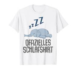 Offizielles Schlafshirt Pyjama Nachthemd Elefant Geschenk T-Shirt von Elefant Lustig Geschenkidee Langschläfer Faulenzer