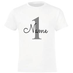 GEBURTSTAGSSHIRT für Baby und Kind mit Namen personalisiert T-Shirt aus Baumwolle Weiß 3-4 Jahre von Elefantasie