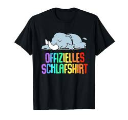 Offizielles Schlafshirt Pyjama Nachthemd Elefant Geschenk T-Shirt von Elefanten Fun Geschenkidee Langschläfer Faulenzer