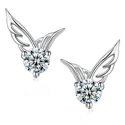 ELEGANCE PARISIENNE Modische Flügel Ohrringe | SWAROVSKI ELEMENTS | Silber plattiert | Damen Frauen Kinder | Fashion Elegante Kristall Ohrstecker Geschenk Wing von Elegance Parisienne