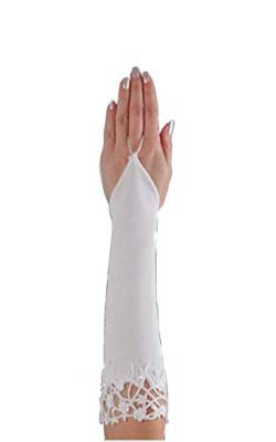 EleganceFashionDE Fingerlose Brauthandschuhe Stulpen Brautstulpen Handschuhe Brautkleid (Ivory) von EleganceFashionDE