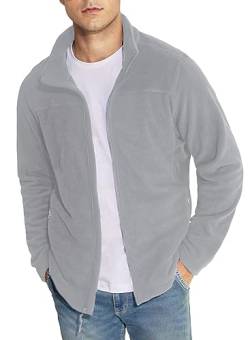 Elegancity Fleecejacke Grau Herren Leichte Full-Zip Jacket Warme Outdoorjacke Wintermantel Mit Reißverschluss XL von Elegancity