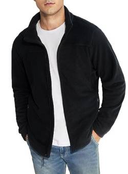 Elegancity Fleecejacke Schwarz Herren Leichte Full-Zip Jacket Warme Outdoorjacke Wintermantel Mit Reißverschluss XL von Elegancity