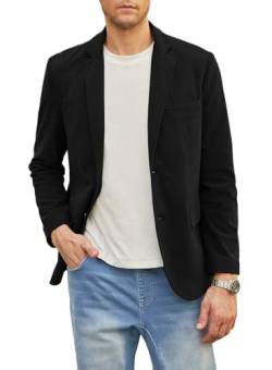 Elegancity Herren Cord Anzugjacke Schwarz Retro Sakko Freizeit Blazer Regular Fit Winterjacken Mit 3 Taschen XXXL von Elegancity