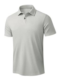 Elegancity Herren Poloshirt Grau T-Shirts Kurzarm Elastisches Polohemd Sommer Golf Shirts Regular Fit L von Elegancity