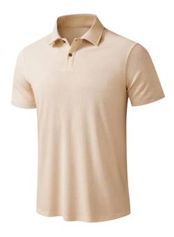 Elegancity Herren Poloshirt Haferflocken T-Shirts Kurzarm Elastisches Polohemd Sommer Golf Shirts Regular Fit 3XL von Elegancity