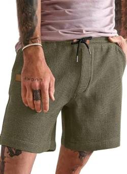 Elegancity Herren Waffeln Shorts Grün Sport Kurze Hosen Elastische Taille Baggy Strandshorts Mit 4 Taschen M von Elegancity