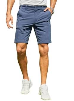 Elegancity Kurze Hosen Herren Golf Hose Kurz Sommer Chino Shorts Passform Freizeithose Männer Cargohose Mit Gürtel Hellblau, L von Elegancity