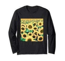 Feld der goldgelben Sonnenblumen Langarmshirt von Elegant Images
