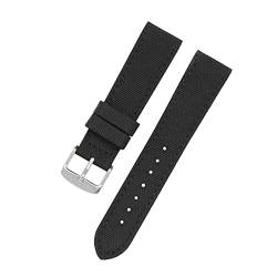 Nylon-Armband Lederfutter Uhrenarmband 18mm - 24mm Sportliches wasserdichtes Uhrenarmband + Installationswerkzeug, 23mm von Elegantyl