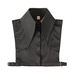 Elegtiskas Abnehmbarer Dickey Kragen Bluse Halbes Hemd Falscher Kragen für Damen und Mädchen (A-Black) von Elegtiskas