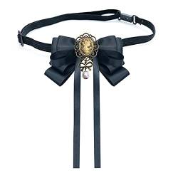 Elegtiskas Adjustable Pre-tied Bow Tie Ribbon Fabric Bowknot Necktie brooch Brooch Pin Collar for Women and Girls von Elegtiskas