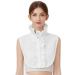 Elegtiskas Ruffle Fake Collar Detachable Half Shirt Blouse Collar Dickey Collar von Elegtiskas