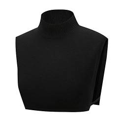 Elegtiskas Strick Hoodie Dicky Kragen Fake Turtleneck Dickey Kragen Abnehmbare Half Top Mock Bluse Kragen von Elegtiskas