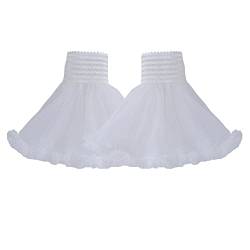 Elegtiskas Wrist Lace Cuffs Short Lace Prom Gloves Fluffy Lace cuffs for Women Girl von Elegtiskas
