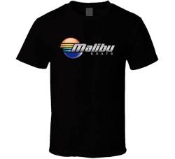 Malibu Boats Logo Shirt Black White Tshirt Men's von Elegy