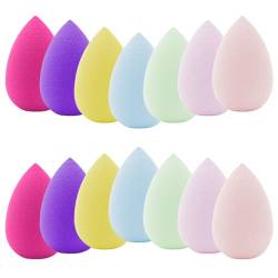 14 Stück mini Make up Schwamme mini Beauty Blender Puderquaste Waschbar Latexfrei Schwämmchen Puff für Foundation Pulver Creme Flüssigkeit von Elektheim