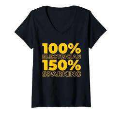 Damen Elektroniker Elektro - Techniker Meister Elektriker T-Shirt mit V-Ausschnitt von Elektriker Geschenke & Geschenkideen