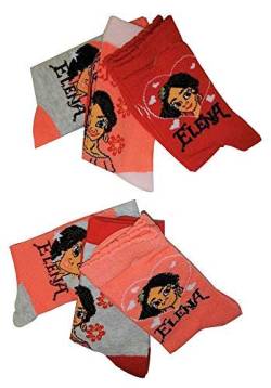 Elena von Avalor Mädchen 6er Pack Socken mit Herzchen Orange/Rot/Grau für Kinder (27/30) von Elena von Avalor