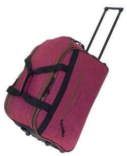 Elephant Reisetrolley Weekender Duffle Travel 55 cm Trolley Reise Damen Herren Handgepäck Reisetasche Rollen (Rot Bordeaux-Braun 13030) von Elephant