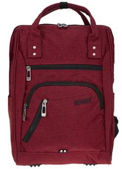 Elephant Rucksack Finn Color Tasche A4 Daypack Bürorucksack Damen Herren Freizeitrucksack 3437 + Schlüsseletui (Dark Red) von Elephant