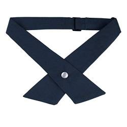 Elerevyo Verstellbare Kreuz-Fliegen für Damen und Herren, solide Druckknopf-Krawatte für Schuluniform Navy blau One Size von Elerevyo