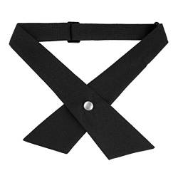 Elerevyo Verstellbare Kreuz-Fliegen für Damen und Herren, solide Druckknopf-Krawatte für Schuluniform Schwarz One Size von Elerevyo