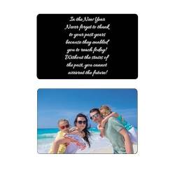 Personalisierte Bild-/Text-Brieftasche aus Metall, individuell farbig bedrucktes Bild, doppelseitige Brieftaschen-Einsteckkarte für Liebesbriefe, Jahrestag, Ehemann, Ehefrau, Familie, Paar (Schwarz) von Eletizy