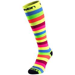 Eleven Kompressionsstrümpfe | Kompressionssocken | Laufsocken | Compression Socks | Strümpfe | Thrombosestrümpfe | Damen | Herren zum Sport, Laufen, Flug, Reise (gestreift, M-L (EU 40-44)) von Eleven Sportswear