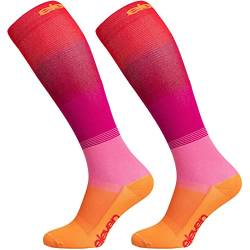 Eleven Sportswear Unisex lange Kompressionssocken, Sportsocken für verbesserte Blutzirkulation, Ausdauertraining und Wettkampf (as3, alpha, m, l, regular, regular, Einfarbig Rosa) von Eleven Sportswear