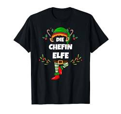 Chefin Elf Lustiges Damen Weihnachts-Elf Xmas Design T-Shirt von Elf Geschenk Weihnachten Outfit im Partnerlook