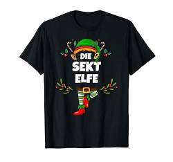 Damen Sekt Elfe Lustiges Weihnachts-Elf Weihnachten Design T-Shirt von Elf Geschenk Weihnachten Outfit im Partnerlook