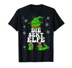Sekt Elfe Damen Sekt Elf Design Weihnachten T-Shirt von Elf Weihnachten Geschenke Im Elf Familien Outfit