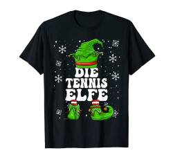 Tennis Elfe Damen Mädchen Tennisplatz Elf Design Weihnachten T-Shirt von Elf Weihnachten Geschenke Im Elf Familien Outfit