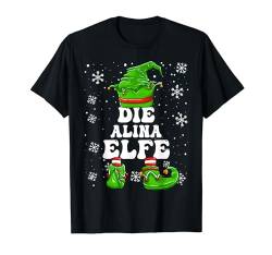 Weihnachten Elf Vorname Alina Elfe Damen Mädchen T-Shirt von Elf Weihnachten Geschenke Im Elf Familien Outfit